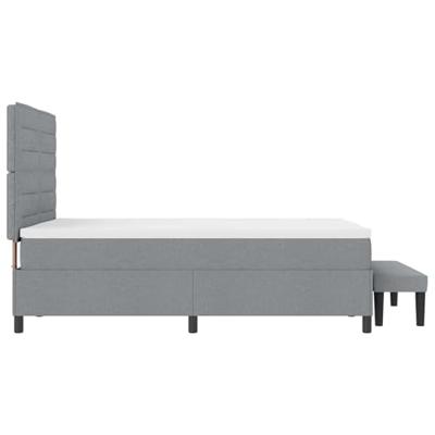 Boxspringbed met matras Lichtgrijs 140 x 190 cm Stof
