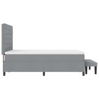 Boxspringbed met matras Lichtgrijs 140 x 190 cm Stof - thumbnail