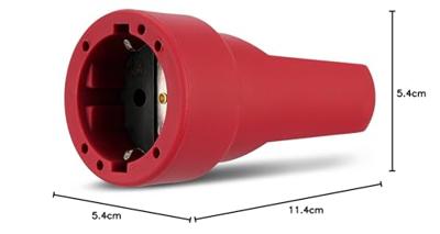 REV 0512159555 Koppeling met randaarde Rubber 250 V Donkerrood IP20
