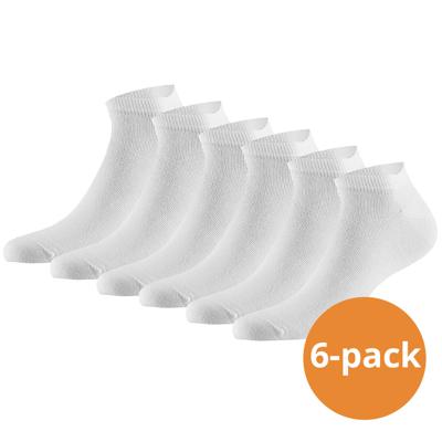 Apollo Sneakersokken Basic Bamboo Wit 6-pack-35/38