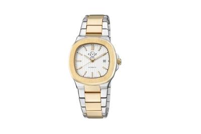 GV2 Automatic Men&apos;s Potente White Dial Two Tone Gold Bracelet Watch 18103 Heren Horloge