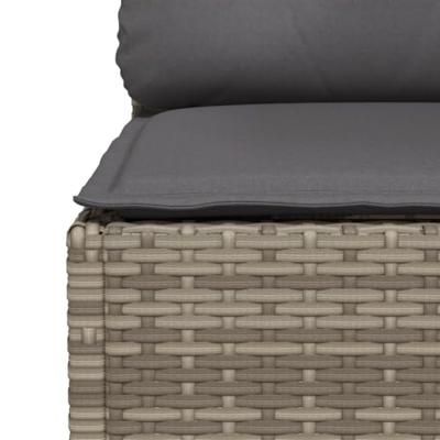 Tuinbank 3-zits met kussens poly rattan grijs Tuinbank 3-zits met kussens poly rattan grijs