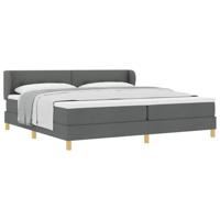 Boxspringbed met matras stof donkergrijs 200x200 cm - thumbnail