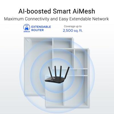 Asus ASUS WL-Router RT-BE82U BE6800 AIMesh WiFi-router 2.4 GHz Asus ASUS WL-Router RT-BE82U BE6800 AIMesh WiFi-router 2.4 GHz