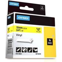 Dymo RHINO vinyltape 19 mm x 5,5 m, zwart op geel - thumbnail