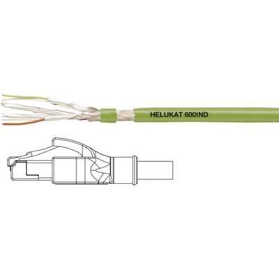Helukabel 806618-1 RJ45 Netwerkkabel, patchkabel CAT 6A S/FTP 0.50 m Groen PUR-mantel, Afscherming gevlochten, Folie afscherming, Flexibele binnenader 1 stuk(s)