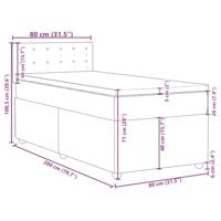 Boxspring met matras stof taupe 80x200 cm - thumbnail