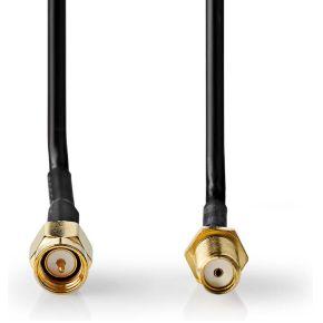 Antennekabel | SMA Male | SMA Female | Verguld | 50 Ohm | Enkelvoudig Afgeschermd | 1.00 m | Rond | PVC | Zwart