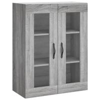 Hoge kast 69,5x34x180 cm bewerkt hout grijs sonoma eikenkleurig - thumbnail