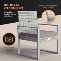 Polyrotan Balkonset Tuinset 3-delig Grijs - thumbnail