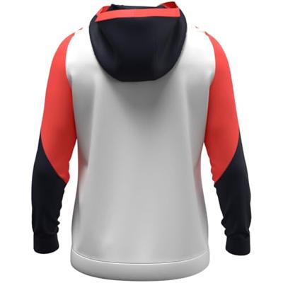 JAKO 6770 Sweater Met Kap Dynamic - Wit/Koraal/Marine - L