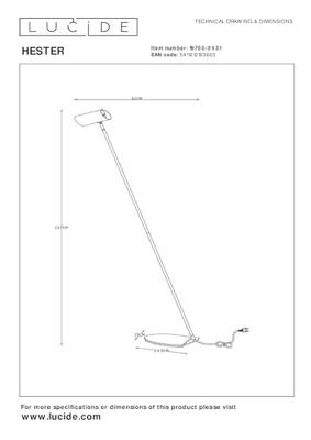 Lucide HESTER - Leeslamp - 1xGU10 - Wit