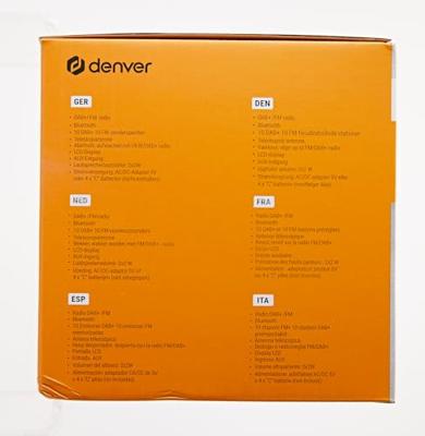 Denver DAB-36 Radio DAB+ Bluetooth, AUX, DAB+, FM Behuizing van echt hout, Wekfunctie Hout