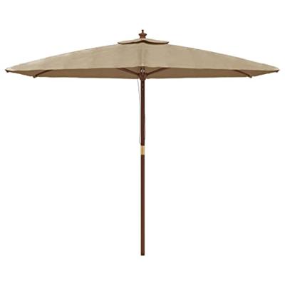 Parasol met houten paal 299x240 cm taupe Parasol met houten paal 299x240 cm taupe