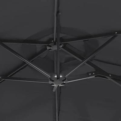 Parasol dubbel dak 316x240 cm zwart