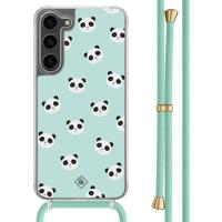 Samsung Galaxy S23 Plus hoesje met mint koord - Panda print - thumbnail
