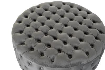 Voetensteun DKD Home Decor Grijs Polyester Hout MDF (78 x 78 x 40 cm)