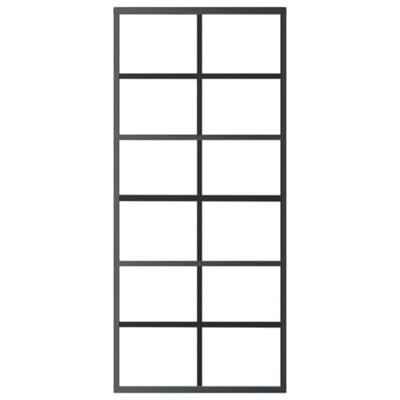 VidaXL Schuifdeur 90x205 cm esg-glas en aluminium zwart - thumbnail