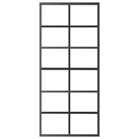 VidaXL Schuifdeur 90x205 cm esg-glas en aluminium zwart - thumbnail