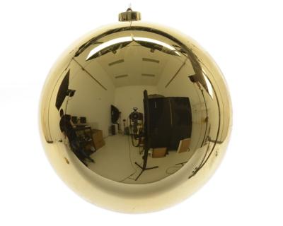Kerstbal plastic glans licht goud 200 mm KSD - Ksd