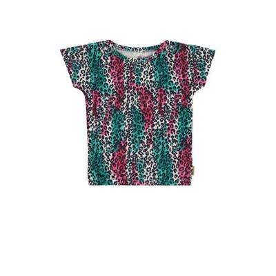 Vingino T-shirt Hedi met all over print fuchsia/zeegroen Vingino T-shirt Hedi met all over print fuchsia/zeegroen