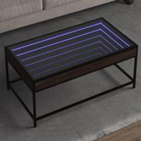 Salontafel met Infinity LED 90x50x41 cm bruin eikenkleurig - thumbnail