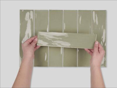 Wandtegel groen Tebe Vintage 30x7,5cm olive glans