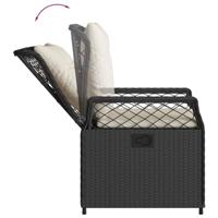 Tuinstoelen 2 st verstelbaar poly rattan zwart - thumbnail