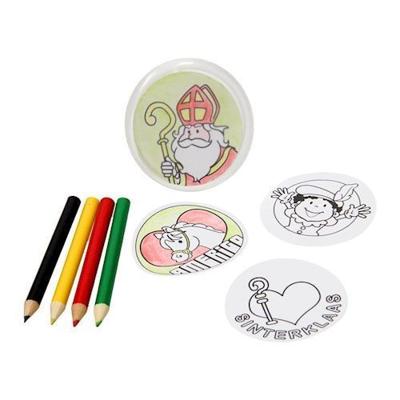 Sinterklaas button maken 6 cm doorsnee inclusief kleurpotloodjes Sinterklaas button maken 6 cm doorsnee inclusief kleurpotloodjes