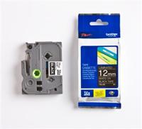 Labeltape Brother P-touch TZe-335 standaard 12mm wit op zwart - thumbnail