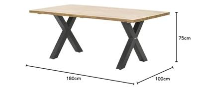 Zeus dining tafel 180x100 carbon black/teak look/X-stijl Garden Impressions - Garden impressions Zeus dining tafel 180x100 carbon black/teak look/X-stijl Garden Impressions - Garden impressions