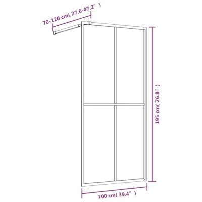 Inloopdouchewand transparant 100x195 cm ESG-glas rood