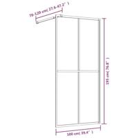 VidaXL Inloopdouchewand transparant 100x195 cm esg-glas rood - thumbnail