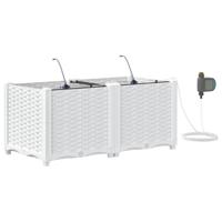 Tuin Bloempot 2 pcs Wit Staal - thumbnail