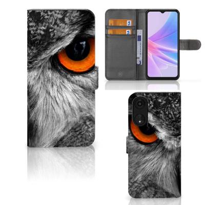 OPPO A78 5G | A58 5G | Telefoonhoesje | Met pasjeshouder | Uil