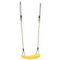 VidaXL Schommelzitje voor kinderen 1-persoons verstelbaar touw geel - thumbnail