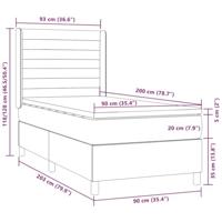 Boxspring met matras en LED stof donkerbruin 80x200 cm - thumbnail