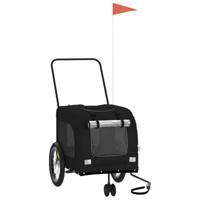 Hondenfietstrailer oxford stof en ijzer zwart - thumbnail
