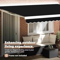 VidaXL Vervangingsdoek voor zonnescherm zwart 380 x 295 cm polyester - thumbnail