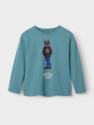 Name it winter shirt jongens - turquoise - NkmPsakob