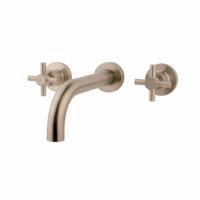 Wastafel Afbouwdeel Donar Cross 2-Knops RVS Aqua Splash - thumbnail