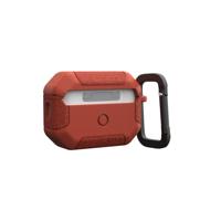 URBAN ARMOR GEAR Scout Case Hoesje voor Apple AirPods Pro 2022, compatibel met draadloos opladen, status, led zichtbaar, gestructureerde TPU, afneembare karabijnhaak, roest - thumbnail