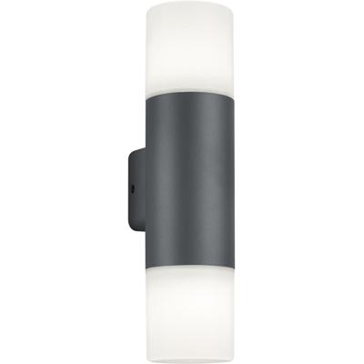 LED Buitenlamp Wandlamp - Dubbele E27 Fitting - IP44 - Antraciet Aluminium