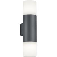 LED Buitenlamp Wandlamp - Dubbele E27 Fitting - IP44 - Antraciet Aluminium - thumbnail