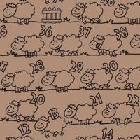 Cadeaupapier 50cm des. 1516 Schapen Tellen - thumbnail