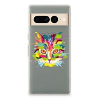 Google Pixel 7 Pro Telefoonhoesje met Naam Cat Color - thumbnail