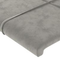 Hoofdbord met randen 83x23x118/128 cm fluweel lichtgrijs - thumbnail