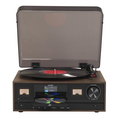 Denver MRD-52 muzieksysteem met DAB+/FM/AM radio, platenspeler en cd-speler, houtlook
