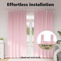 VidaXL Zwart-out gordijnen met ringen 2 pcs babyroze 225 x 140 cm - thumbnail
