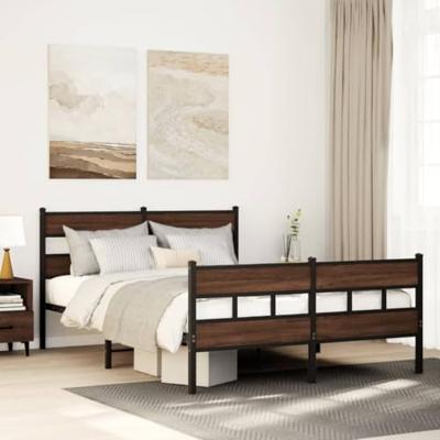 Bedframe met hoofdbord en voetbord zonder matras 137x190 cm